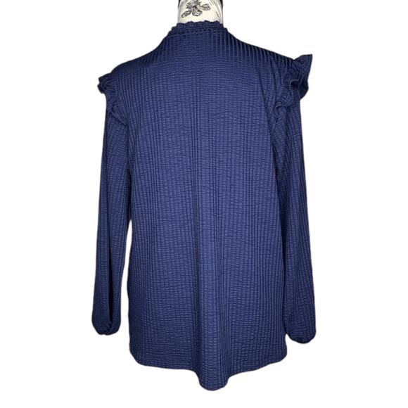 Kaileigh (S) Lev Ruffle Detail Knit Top - Stitch Fix V-Neck Button Front - Picture 5 of 13